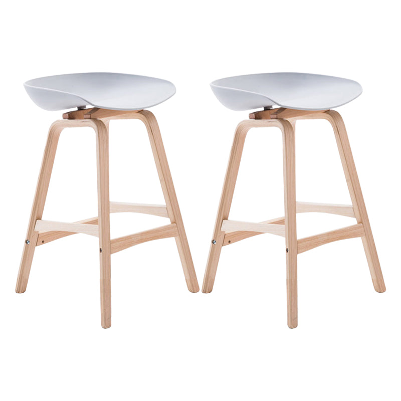 Modern Backless Barstool Indoor Wood Bar Stool with Acrylic Seat
