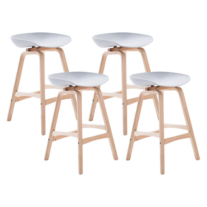 Modern Backless Barstool Indoor Wood Bar Stool with Acrylic Seat