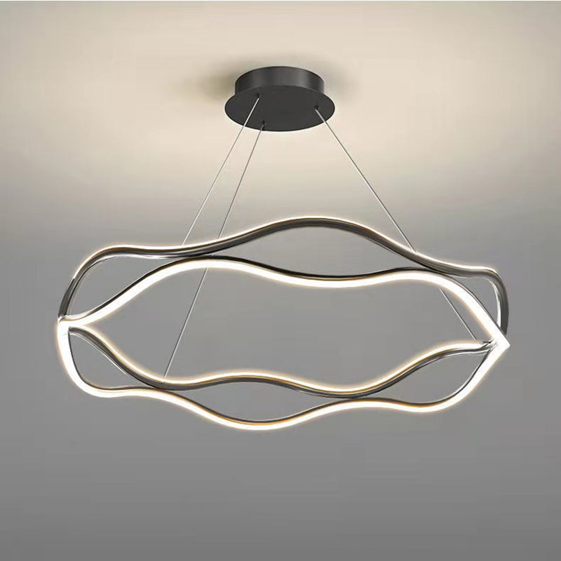 Unique Shape Chandelier Lamp Modern 2 Lights LED Hanging Light for Bedroom