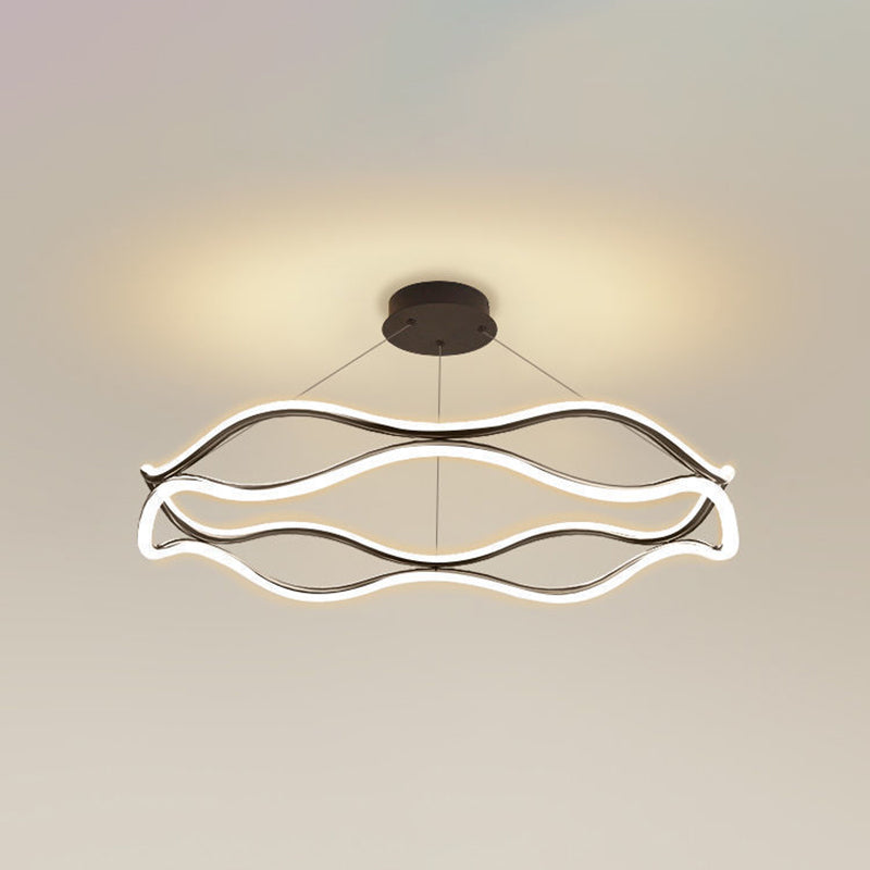 Unique Shape Chandelier Lamp Modern 2 Lights LED Hanging Light for Bedroom