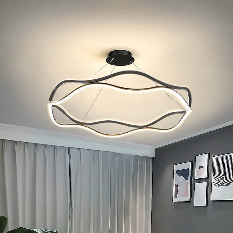 Unique Shape Chandelier Lamp Modern 2 Lights LED Hanging Light for Bedroom