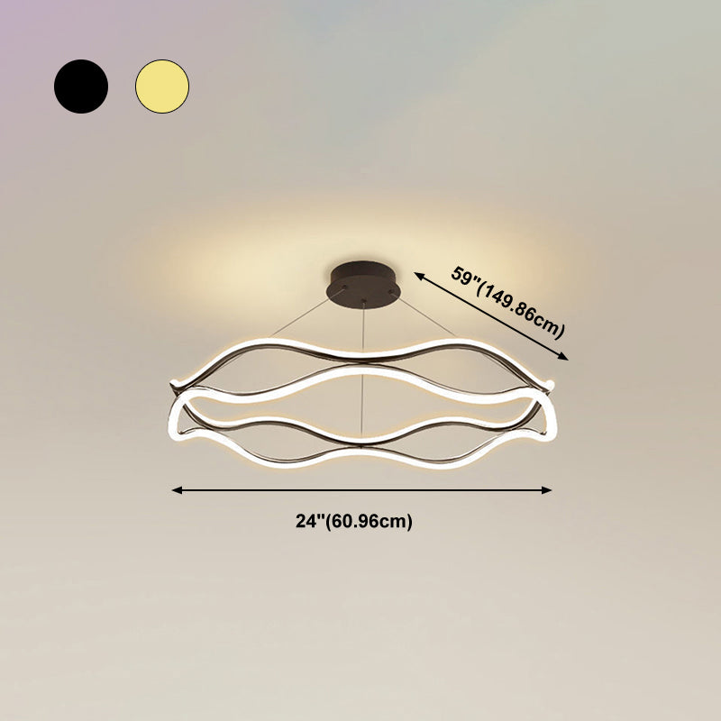 Unique Shape Chandelier Lamp Modern 2 Lights LED Hanging Light for Bedroom