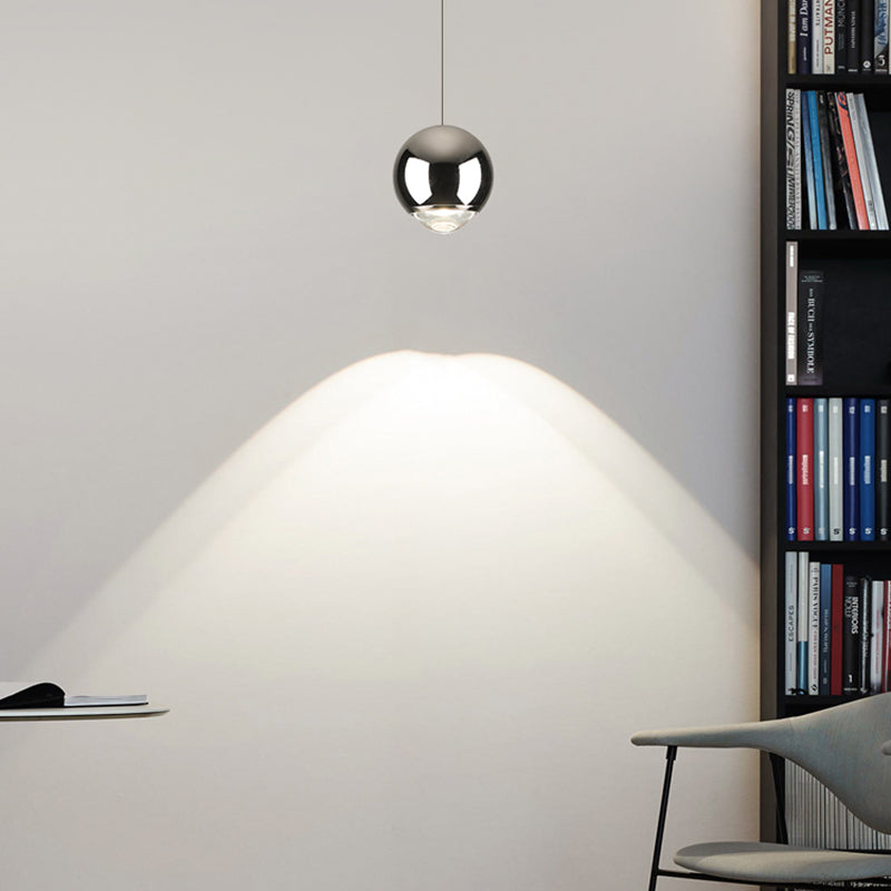 Globe Hanging Light Fixtures Modern Suspension Lamp with Clear Acrylic Shade