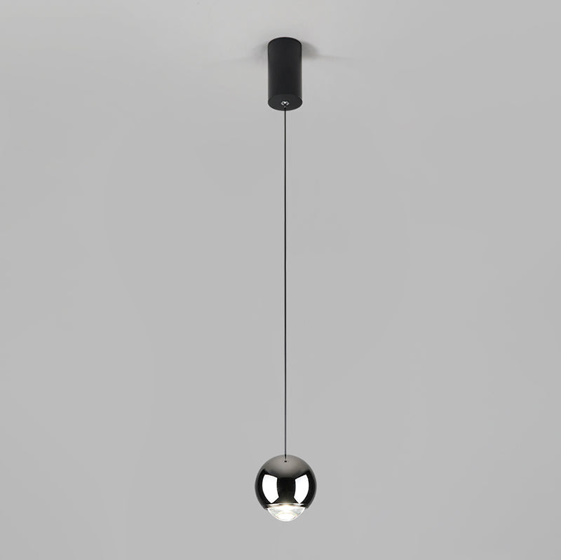 Globe Hanging Light Fixtures Modern Suspension Lamp with Clear Acrylic Shade