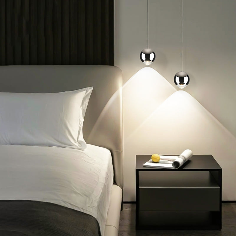 Globe Hanging Light Fixtures Modern Suspension Lamp with Clear Acrylic Shade