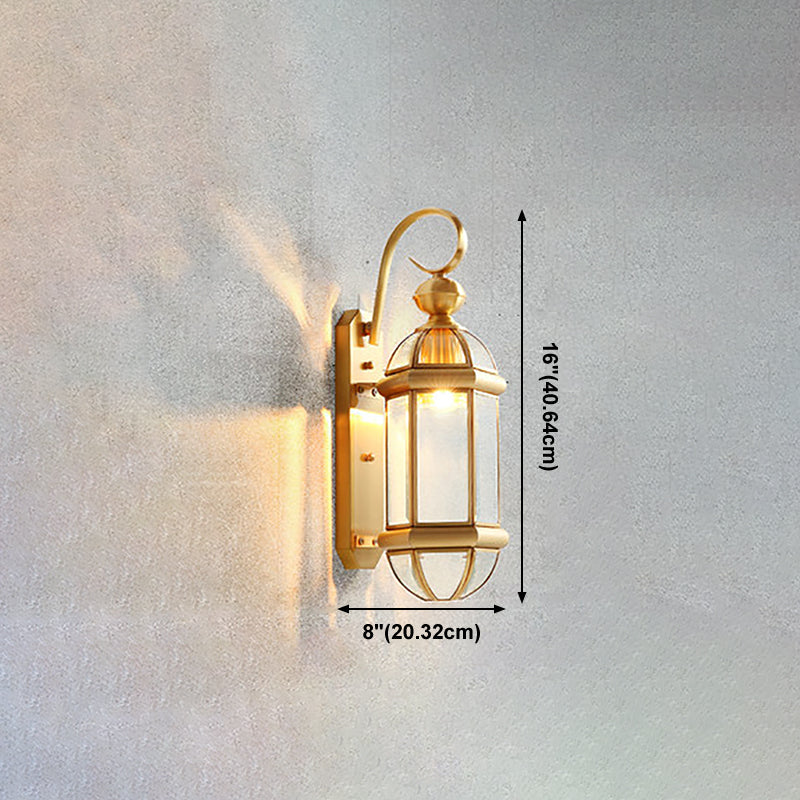 Luce murale in ottone SCONCE Stile vintage Apparecchio di illuminazione da parete ombreggiata in vetro
