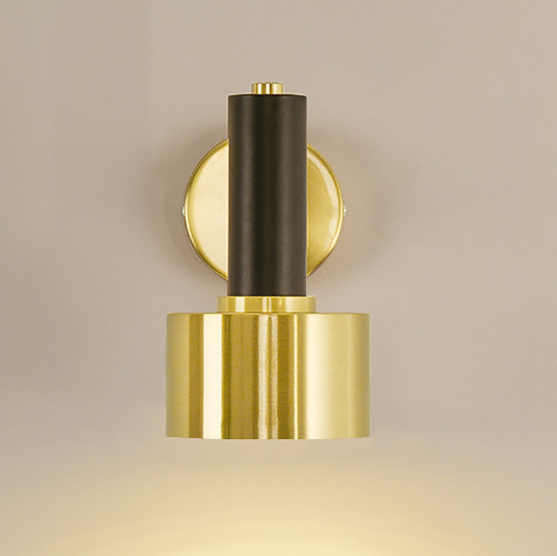 Luz de la pared dorada de la pared de metal posmoderna de una cabeza para sala de estar para sala de estar para sala