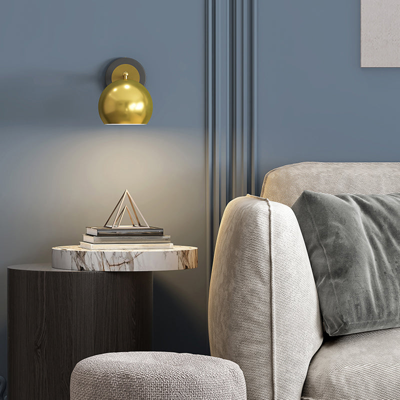 Sala de estar pared apliques posmoderno metal una bulbo de luz de luz montada en la pared