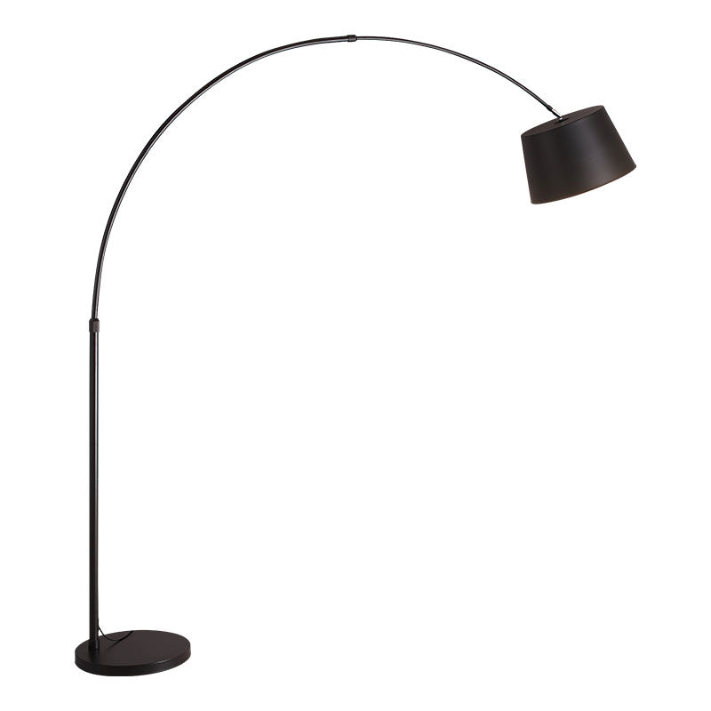 Fishing Rod Floor Reading Light Modern Metal 1-Light Living Room Floor Light with Drum Shade