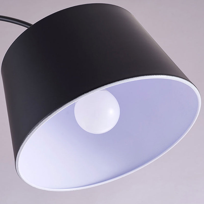 Fishing Rod Floor Reading Light Modern Metal 1-Light Living Room Floor Light with Drum Shade