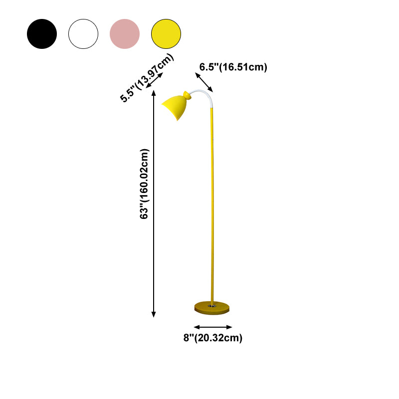 Macaron Bell Leesvloer Lamp metaal 1 kop Bed Bevloer Licht met flexibele arm