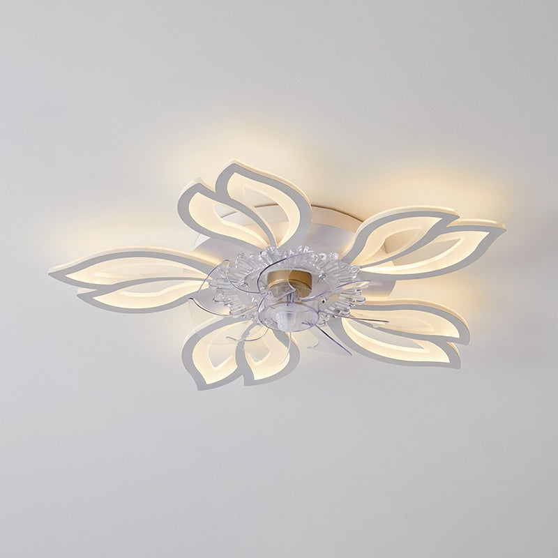 Nordische Metall Deckenlüftungslampe Multi-Head-LED-Flush-Montage-Leuchte mit klarem Kunststofflüfterblatt