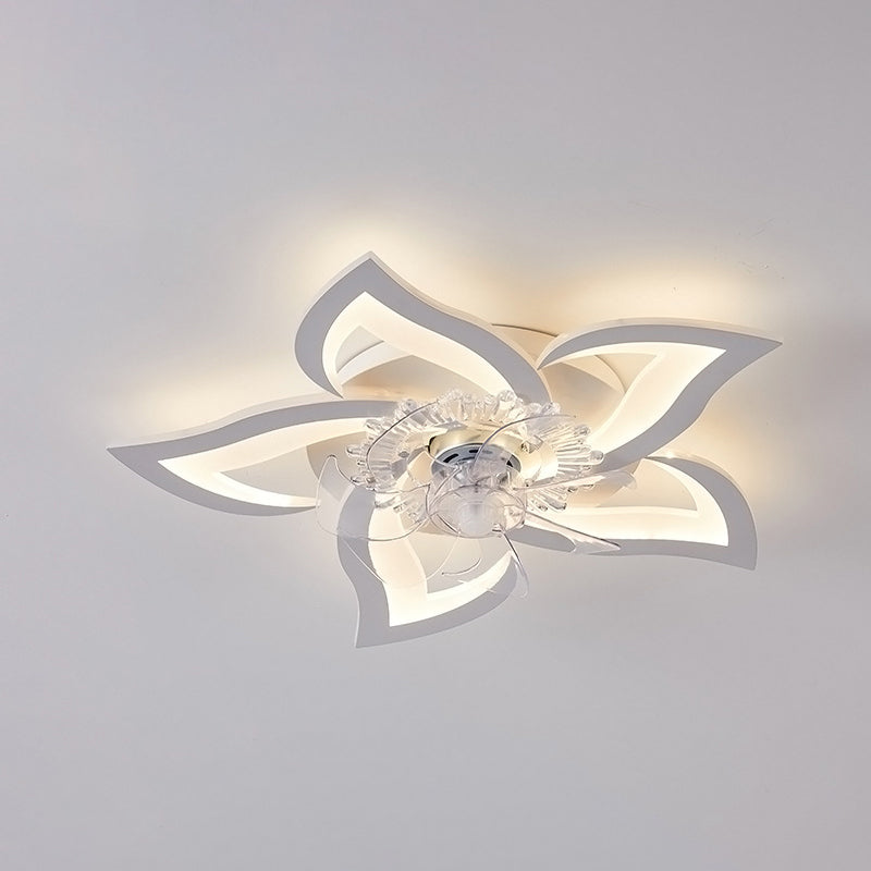 Nordische Metall Deckenlüftungslampe Multi-Head-LED-Flush-Montage-Leuchte mit klarem Kunststofflüfterblatt