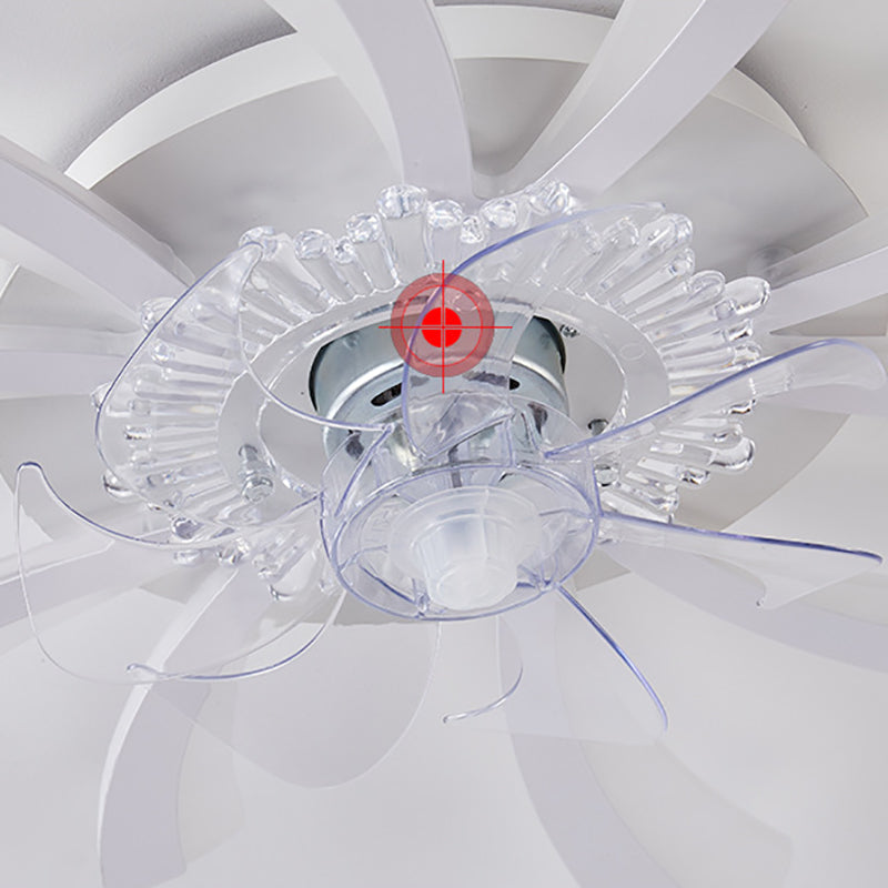 Nordische Metall Deckenlüftungslampe Multi-Head-LED-Flush-Montage-Leuchte mit klarem Kunststofflüfterblatt