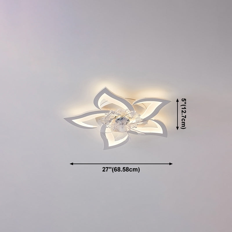 Nordische Metall Deckenlüftungslampe Multi-Head-LED-Flush-Montage-Leuchte mit klarem Kunststofflüfterblatt