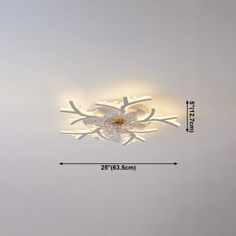 Nordische Metall Deckenlüftungslampe Multi-Head-LED-Flush-Montage-Leuchte mit klarem Kunststofflüfterblatt