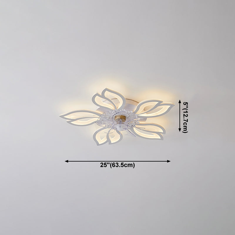 Nordische Metall Deckenlüftungslampe Multi-Head-LED-Flush-Montage-Leuchte mit klarem Kunststofflüfterblatt