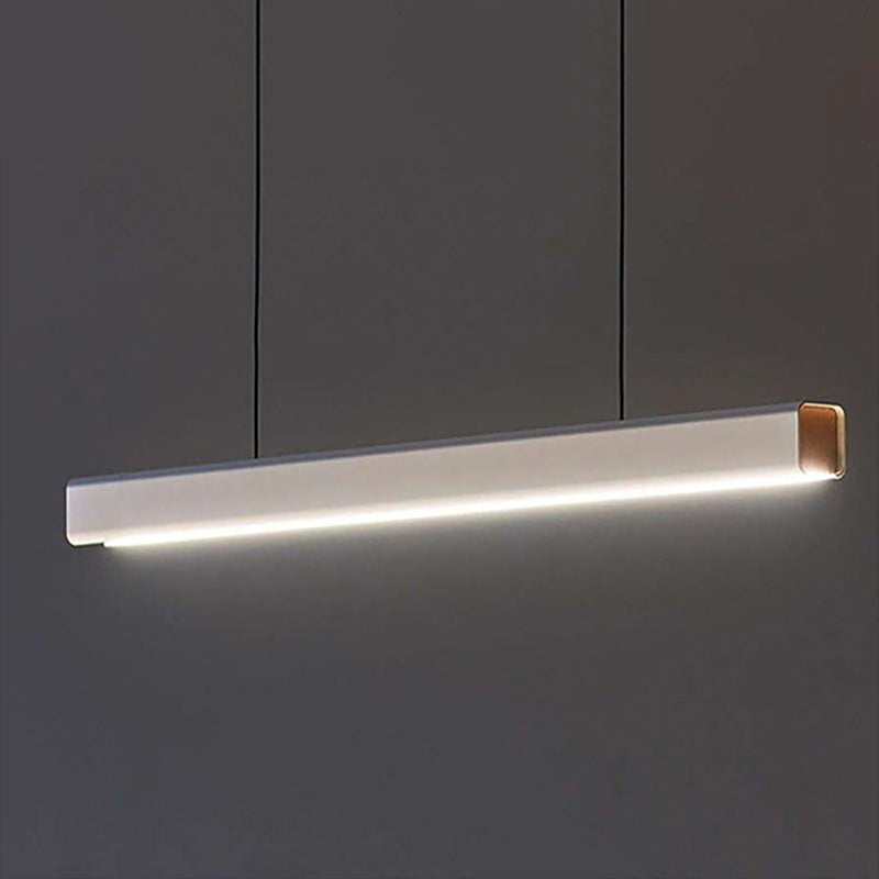 Nordic Pendant Light Modern Simple LED Long Strip Long Chandelier Lampe pour salle à manger