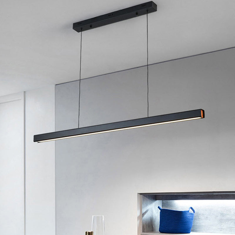 Nordic Pendant Light Modern Simple LED Long Strip Long Chandelier Lampe pour salle à manger