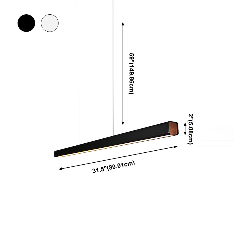 Nordic Pendant Light Modern Simple LED Long Strip Long Chandelier Lampe pour salle à manger