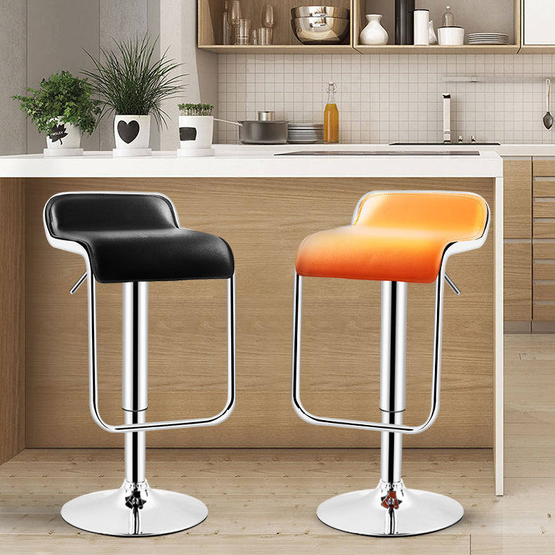 Taburete de bar rectangular moderno reposapiés silla de mostrador de metal ajustable para interiores