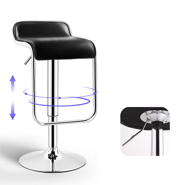 Taburete de bar rectangular moderno reposapiés silla de mostrador de metal ajustable para interiores