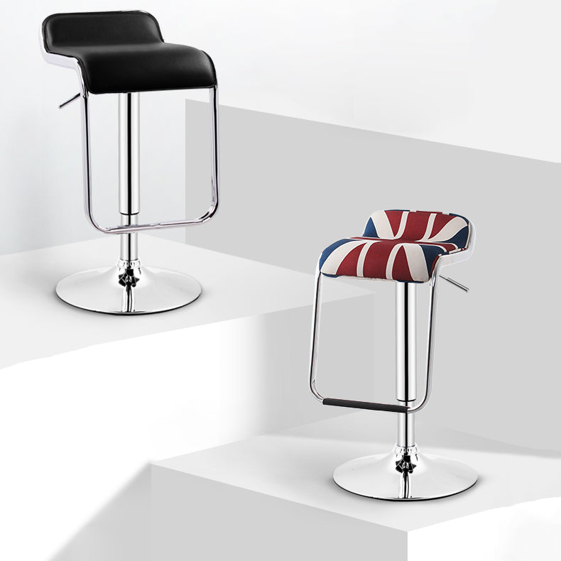 Taburete de bar rectangular moderno reposapiés silla de mostrador de metal ajustable para interiores