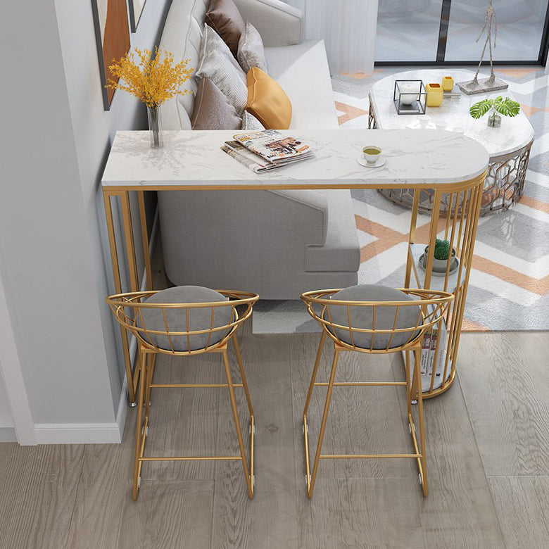 Mesa de comedor de barra de mármol glamoroso