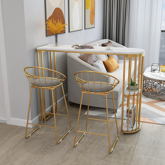 Mesa de comedor de barra de mármol glamoroso