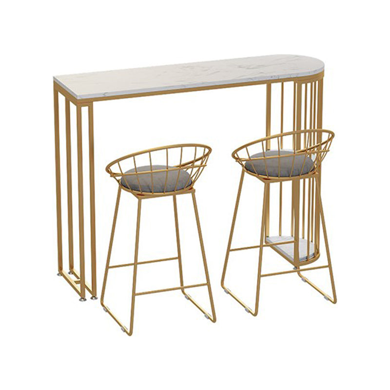Mesa de comedor de barra de mármol glamoroso