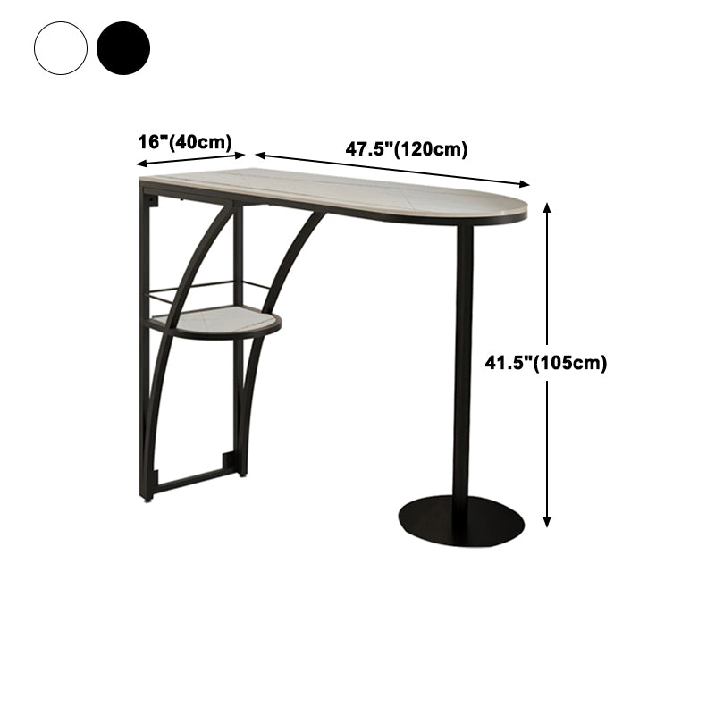 Glam Style 41.3"H Bar Table Faux Marble White Top Specialty Bistro Table