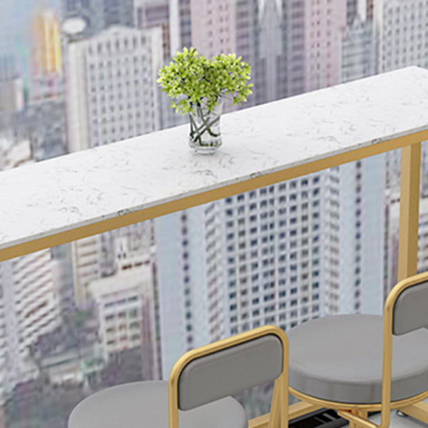 Mesa de barra de cóctel de mármol de estilo glamour de 42 pulgadas Mesa base de metal de altura