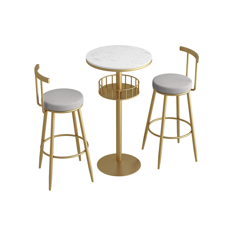 42-inch Height Cocktail Bar Table Modern Metal Base Bar Height Storage Table