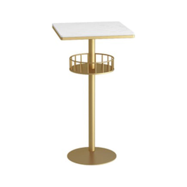 42-inch Height Cocktail Bar Table Modern Metal Base Bar Height Storage Table