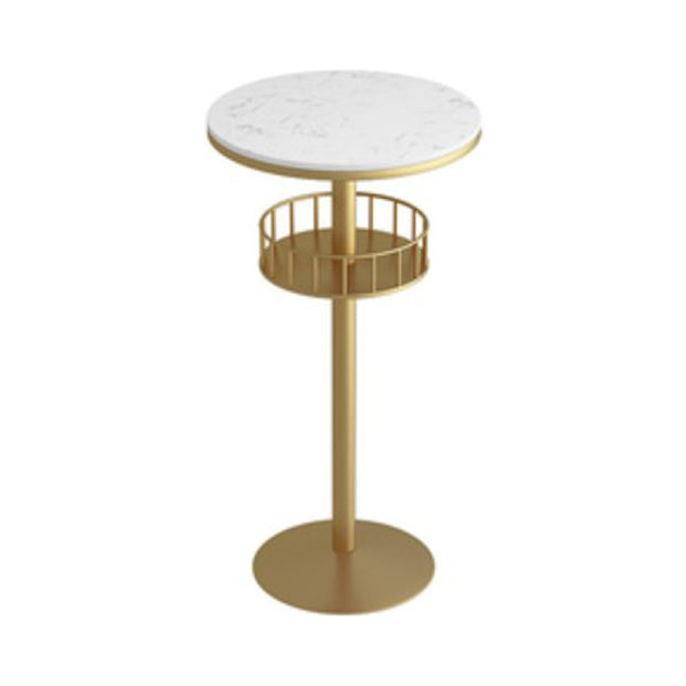 42-inch Height Cocktail Bar Table Modern Metal Base Bar Height Storage Table