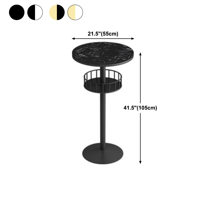 42-inch Height Cocktail Bar Table Modern Metal Base Bar Height Storage Table