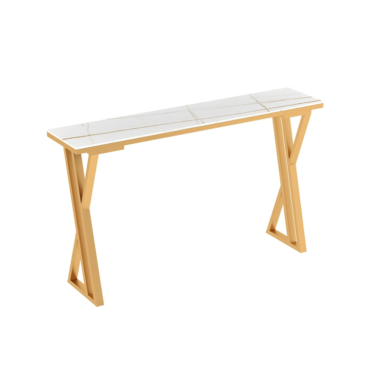 Mesa de comedor de bar de interiores Rectangle Glam Rectange con pedestal doble