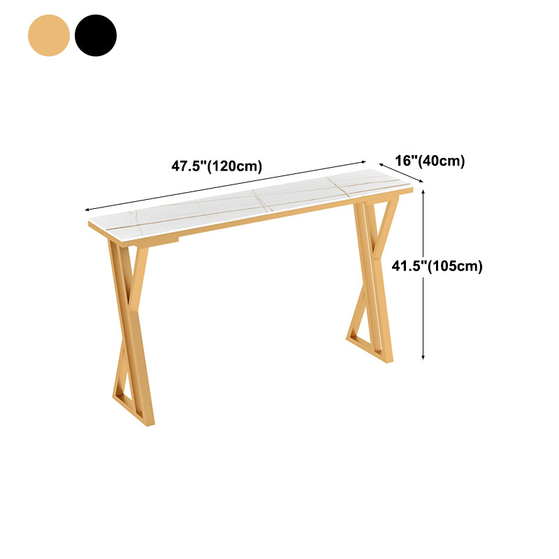 Mesa de comedor de bar de interiores Rectangle Glam Rectange con pedestal doble