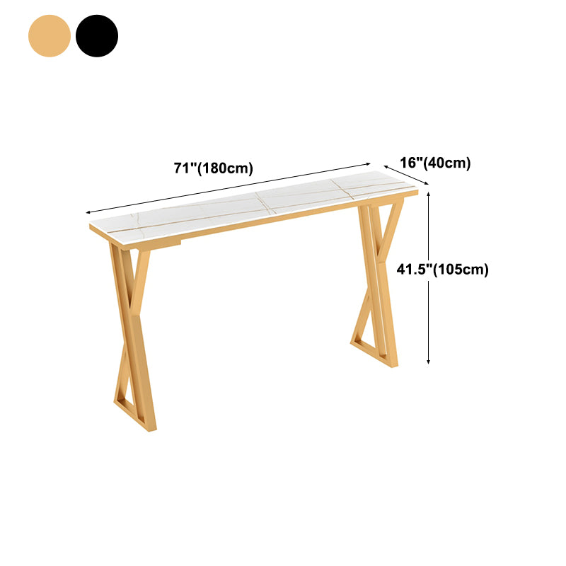 Mesa de comedor de bar de interiores Rectangle Glam Rectange con pedestal doble