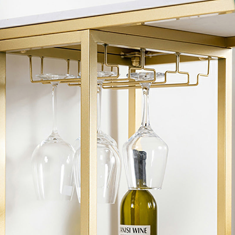 Table à manger à barre de pierre de pierre blanche glam