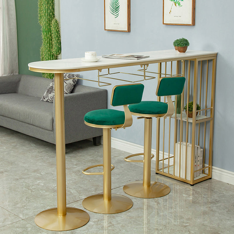 Table à manger à barre de pierre de pierre blanche glam