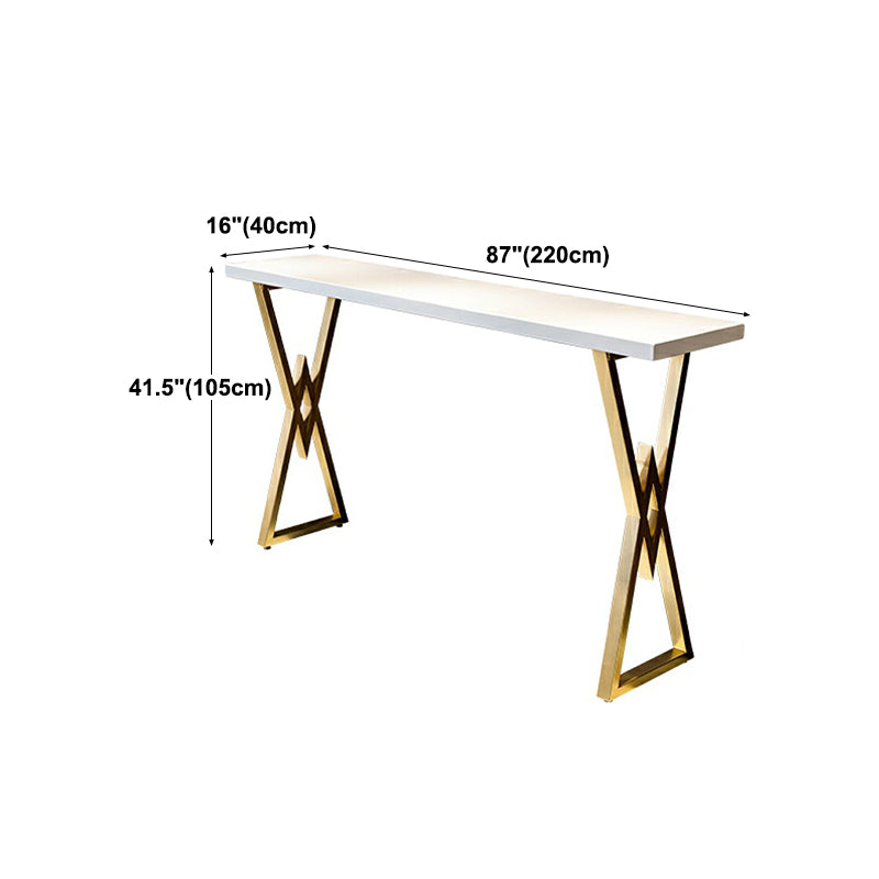 Nordic White Wood Bar Table 42-inch Height Pub Table for Kitchen Living Room