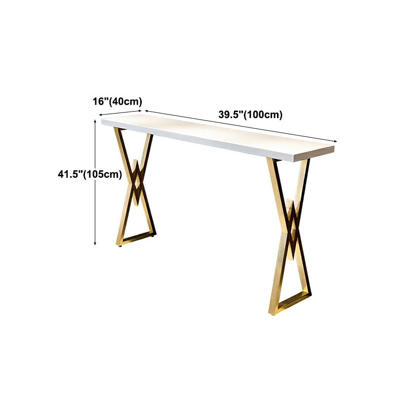Nordic White Wood Bar Table 42-inch Height Pub Table for Kitchen Living Room