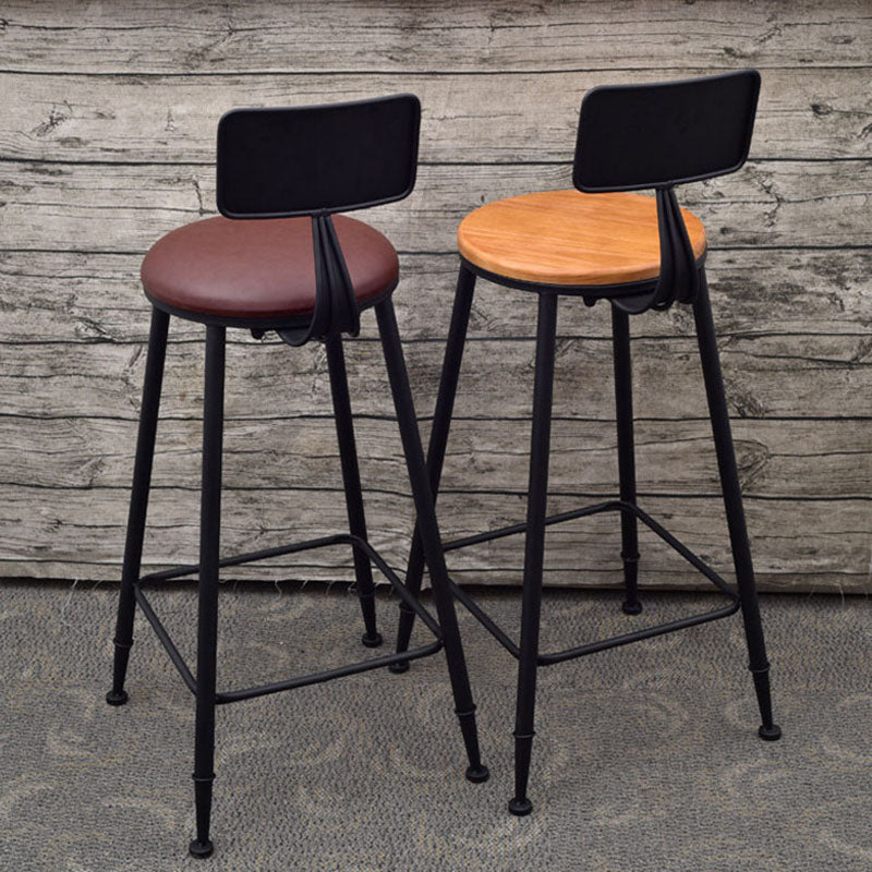 Tavolo da bar in ferro nero industriale in legno naturale top rotondo tavolo da bistrot interno con piedistallo