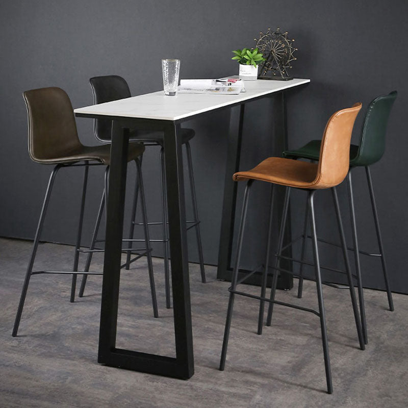 Industrial White Top Counter Table 42-inch Height Table for Living Room