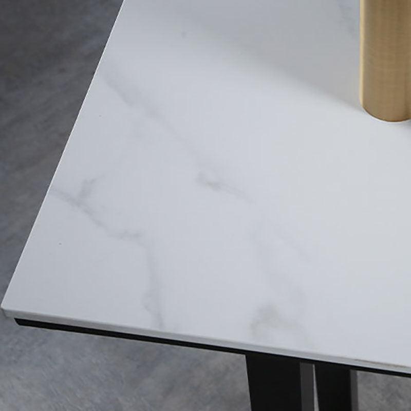 Industrial White Top Counter Table 42-inch Height Table for Living Room