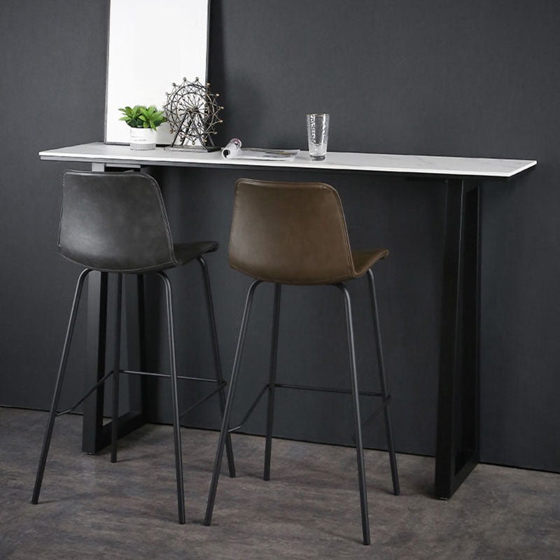 Industrial White Top Counter Table 42-inch Height Table for Living Room