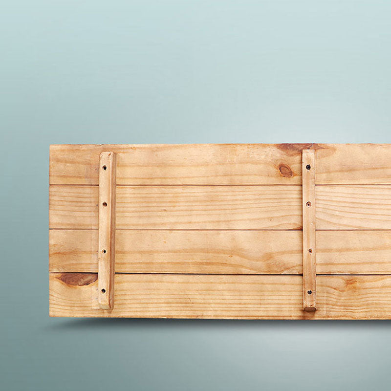 Industrial Brown Pine Bar Dining Table Rectangle Indoor Bistro Table with Footrest