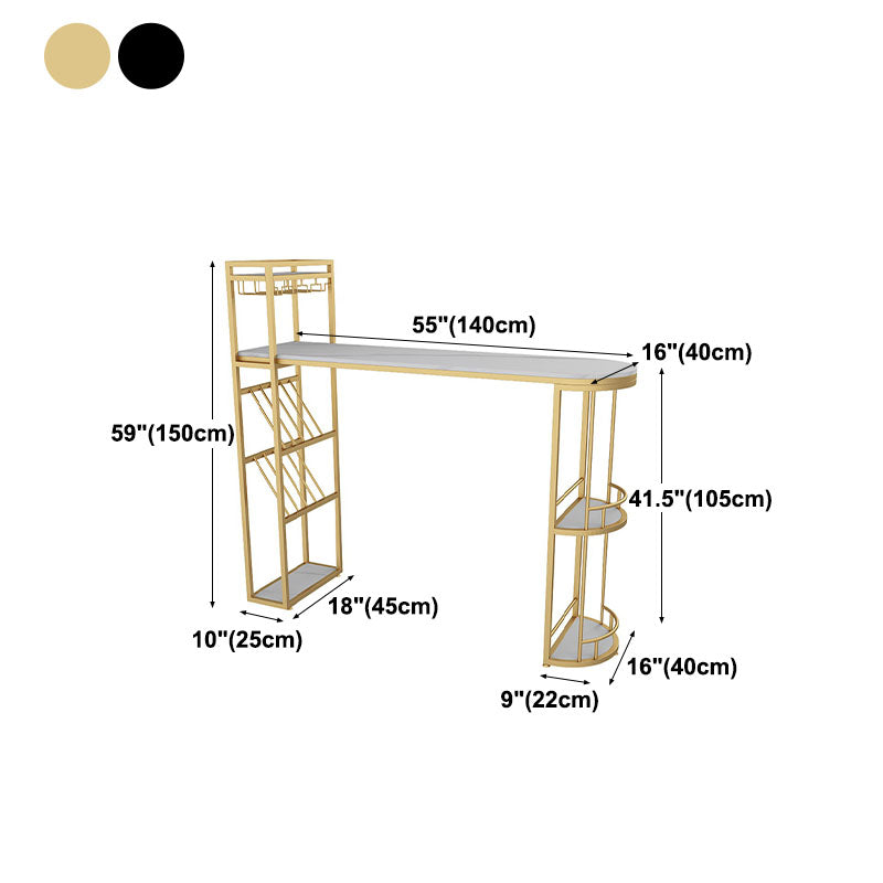 Table à manger à barre de pierre blanc glamour