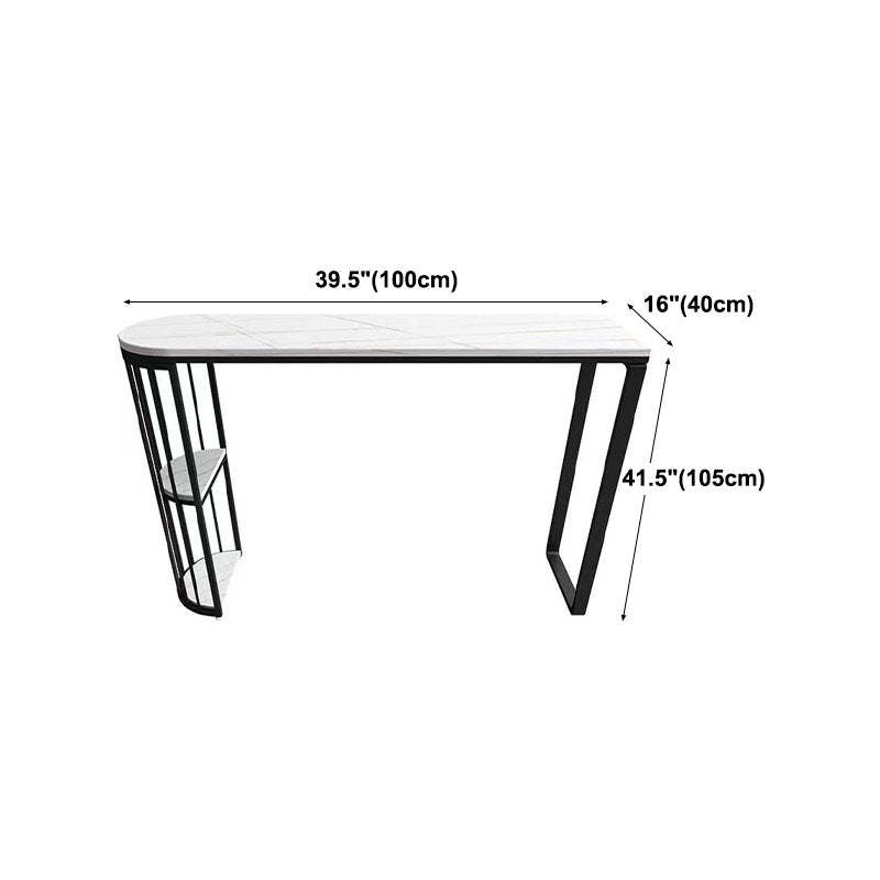 Table à manger industrielle du bar en pierre intérieure double bistrot piédestal table avec étagère